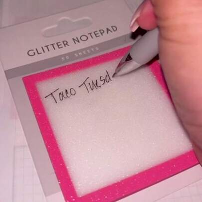 50 Glitter Transparent Frosted Sticky Notes | Writable Memo Pads | Aesthetic Removable Adhesive Notes For Journaling, Study, Office, Scrapbooking, Planner, Stationery Lovers, Post Its Sticky Notes, Note Pads, Sticky Note Pads, Sticky Notes Pad, Notepad, Funny Sticky Notes, Reusable Sticky Notes, Sticky Notes Aesthetic
