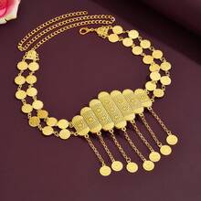 Luxury Dress Belt, Shiny Gold Waist Chain, Middle Eastern Popular Formal Wear Waist Chain, Party/Festival Gift - Gold - View 14