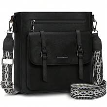 NEWHEY Men's Crossbody Shoulder Bag, Waterproof Leather Crossbody Bag, Unisex Handbag, Shoulder Bag, Crossbody Travel Bag, Artistic Woven Shoulder Strap - Multicolor - View 12