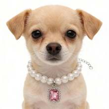2pcs Rhinestone & Faux Pearl Pet Necklace, Elegant Minimalist Design, Adjustable Fit, Durable & Non-Scratch For Cats & Dogs - Multicolor - View 8