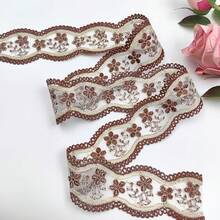 1 Yard Embroidered Lace Trim, DIY Collar, Cuff, Skirt Hem Sewing Accessory, Home Textile Material - 1 Yard - View 2