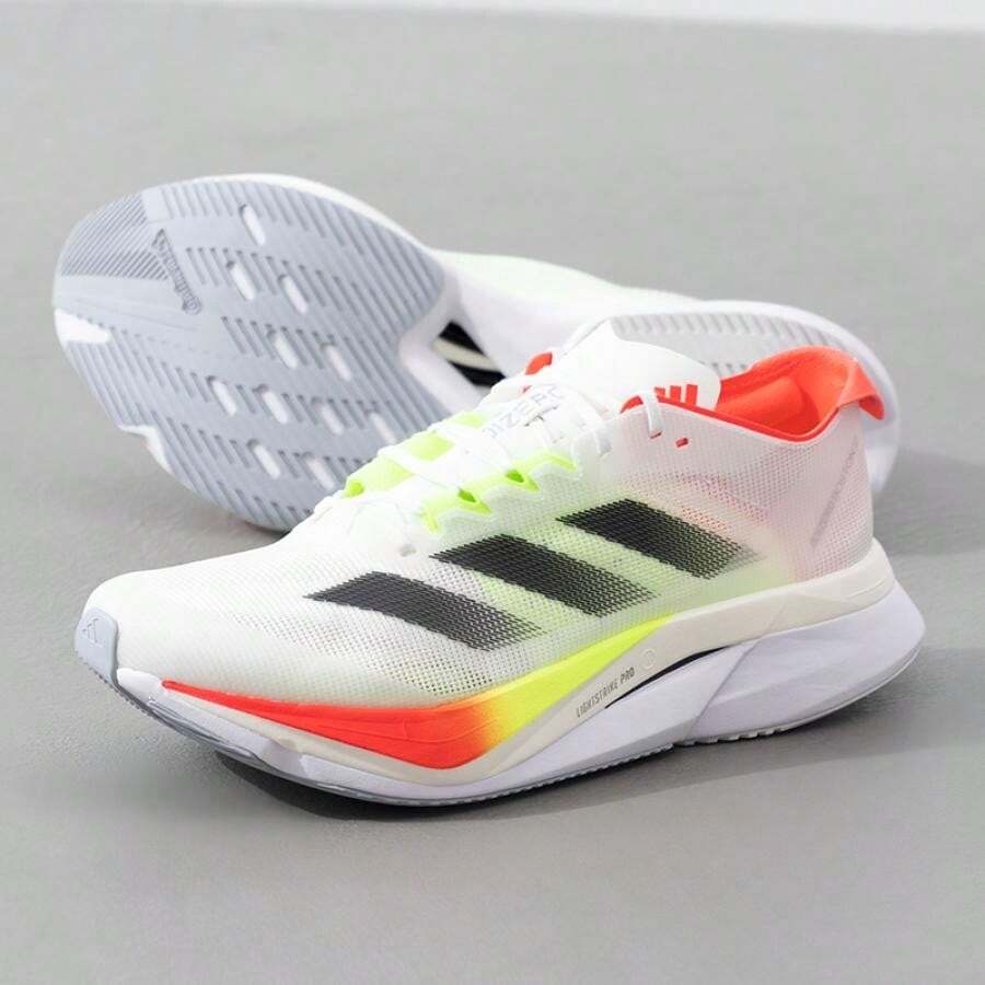 Adidas Men's Marathon Racing Shoes, Adizero Boston Series, JQ2552 - White/Black/Bright Red - View 1