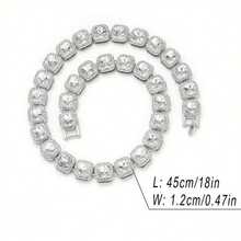 2件装嘻哈风时尚狗狗项链，时尚链镶嵌立方氧化锆，经久耐用，适合小型/中型/大型犬 - 彩色 - 查看 7