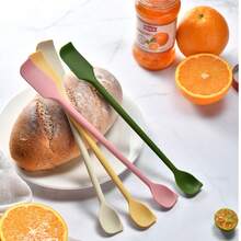 Silicone Spatula Jam Scraper Double-Ended Jam Scraper Spoon, Baking Supplies, Cake Cream Scraper, Baking Spatula - Multicolor - View 2
