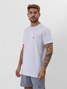 Luzzoo Kit Of 2 Men's Gym T-Shirts, Polyamide Dry Fit, Short Sleeve, Workout Shirt, Everyday Wear - 白色 - 查看 3