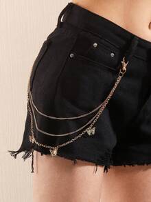 1pc Women's Fashion Elegant Gold Multi-Layer Butterfly Waist Chain, Suitable For Daily, Festivals, Parties, Music Festivals, Vacations And Travel - Gold - View 1