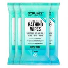 Extra Large Bath Wipes For Adults No Rinse - 40 Disposable Body Cleansing Cloths For Men, Women &Amp; Elderly - Great For Gym, Camping, Post Surgery - ColorA - 查看 1