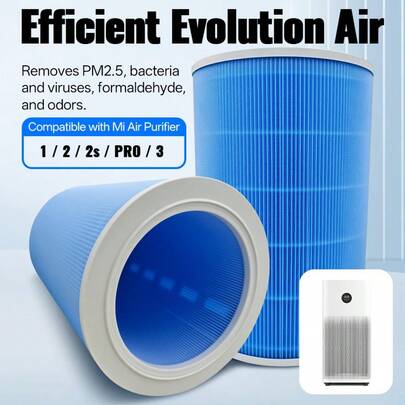 Filtro de repuesto para purificador de aire - Compatible con las series Mi 1/2/3/2S/Pro, filtro HEPA redondo genuino (paquete individual)