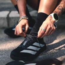 Adidas Adizero Evo SL 男士低帮透气缓震竞技马拉松跑鞋 - 黑色/銀色 - 查看 3