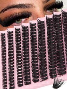 Lash Clusters D Curl,200PCS Cluster Lashes,Natural False Eyelashes,10 Rows 10-16MM Mixed Lash Extensions,Soft Wool ,Stable Curl, Lightweight,No Kinks,Individual DIY Eyelash Extension At Home - View 2