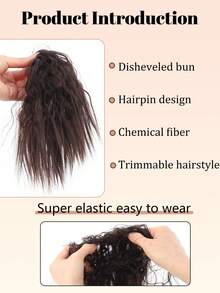 Tóc giả tổng hợp kiểu búi tóc xoăn, tóc nối kiểu chignon gợn sóng với dây chun, kiểu tóc bồng bềnh dành cho phụ nữ sử dụng hàng ngày và dự tiệc. - Nhiều màu - Xem 3