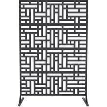 Pantalla de Privacidad Exterior de Metal con Base | Biombo Decorativo Autosoportante 180x116 cm | para Jardín, Terraza, Patio o Balcón | Cerca de Protección y Decoración - Diseño geométrico - Ver 1