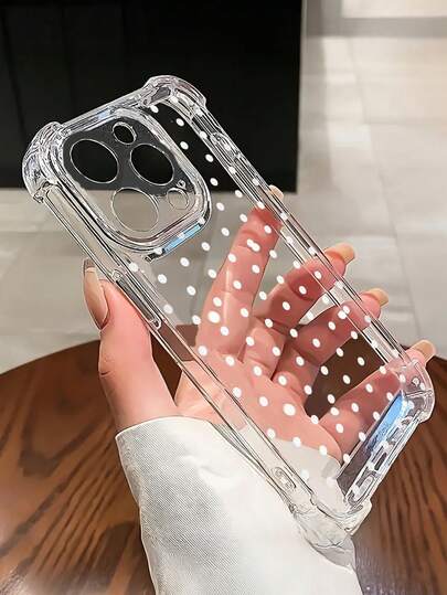 White Dots! Fresh Polka Dot Transparent Case, Lightweight & Snug Fit, Healing White Polka Dot Design, Gentle Girly Vibe, High Transparency No Yellowing, Thin Polka Dot Clear Case, Comfortable Grip Compatible With IPhone X/7/8/11/12/13/14/15/16 Series, Also Fits 17/17Pro/17ProMax/Air Latest Models