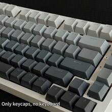 Juego de 134 teclas de doble inyección PBT, gris degradado, perfil OEM, alta calidad, compatible con interruptores MX, apto para teclados mecánicos de 60/65/75/87/98/104/108 teclas - Gris - Ver 7