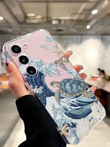 1个海浪、海龟和贝壳图案的软壳手机壳，兼容华为荣耀、Galaxy A04e/12/A13/A14/A34/A50/A52/A53/A54/S21/S22/S23/S24/S25/S25 Ultra/S25 FE/S26/S26 Plus/S26 Ultra/S26 Edge、6A/7A/8A、12T/13T/15T/15T Pro，国际版，非国内版。 - 無色 - 查看 7