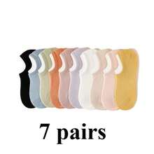 CT TAPESOCKS 4/7/9 双装女士白色浅口隐形袜，纯棉材质，防滑，夏季薄款短袜 - 彩色 - 查看 9