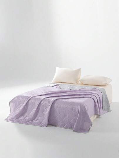 1 قطعة من البطانية الخفيفة والمنفذة للهواء على طراز الحرير المناسبة للصيف، بلون أحادي مناسبة لغرفة النوم والسكن الجامعي ومكان العمل، متعددة الألوان بتصميم عصري وسهلة الغسيل (بدون وسادة)