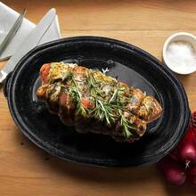 A Single Piece, A Covered Baking Pan, An Enamel Dish With A Granite Bowl, A Turkey Pot, Serving Bowls, Serving Utensils, Perfect For Roasting Turkey, Bread, Beef, And Vegetables, Oven Baking Tray, Oval Shape - 查看 4