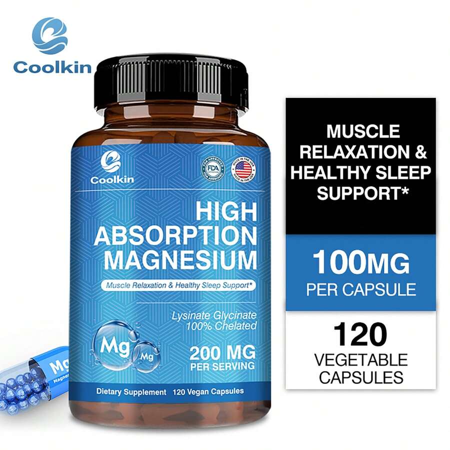 XEMENRY High Absorption Magnesium 200mg - Soothes Nerves, Improves Sleep, Promotes Bone And Muscle Health, Enhance Immunity - 120pcs - 120 viên nang - Xem 1