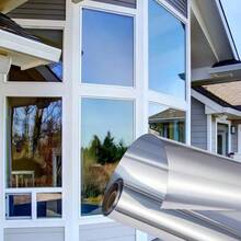 1 Roll - Silver One-Way Privacy Window Film, Anti-UV Thin Glass Sticker, Anti-Glare Office Glass Sticker, Daytime Privacy, Non-Peeping At Night, Self-Adhesive PET Material Sticker, Strong Adhesiveness And Won't Fall Off - Double-sided Silver - View 8