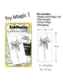 1套“飘逸百合”科技纹身贴纸，半永久纹身，临时纹身，持久耐用，防水，逼真纹身效果，植物基 D282 - 黑色 - 查看 3