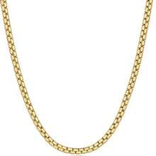14k Gold Plated/Black Stainless Steel Flat Box Chain Necklace, 3.0mm Chain Diameter, Unisex, Length 51cm-56cm - Multicolor - View 11