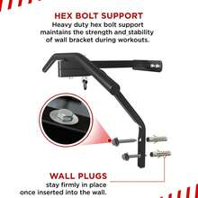 2 In 1 Punch Bag Wall Bracket With Pull Up Bar For Chin Up Exercise Heavy Duty - Multicolor - View 3