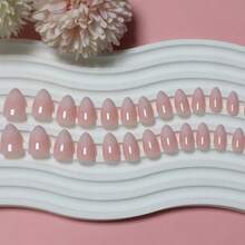 Pink Ombre Acrylic Press On Nails Short Almond Acrylic Nails Press Ons Full Cover Glue On Fake Nail With Silver Glitter Designs Reusable Artificial Stick On False Nail For Women 32Pcs - 01粉白漸變 - 查看 6
