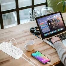 Power Strip With 1 USB Type-C Port, 2 USB Ports And 3 Standard Outlets, 6-In-1 Power Strip 2500W - Japan A Type Plug(100V) - View 3