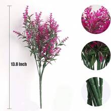 5束仿真花，抗紫外线不褪色塑料植物装饰，适用于花园、门廊、窗台、室内和家居装饰 - 中紫紅色 - 查看 4