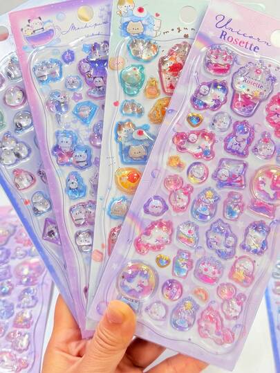 Kids Cartoon Anime Stickers, Reusable Art & Craft Stickers, DIY Decorative Stickers, Interactive Stickers For Children, Daily Decoration Stickers, Party Decoration Stickers