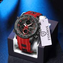 LIGE New Solar Men's Double-Display Quartz Watch Casual Business Multifunctional Watch Gold Case Low-Key Simple Men's Watch - Black - View 8