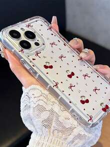 1个樱花手机壳，饰有可爱蝴蝶结和爱心图案，高品质保护套，兼容 16 Pro Max、14/13、12、11 Pro Max、15 Plus、17/Air系列，可用作生日礼物、送给男女朋友的礼物或自用，也是情人节的最佳礼物。 - 彩色 - 查看 4