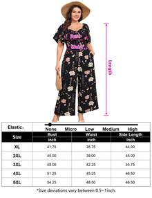 GoyRrbay Plus Size Women Floral Jumpsuit Tie Front Sweetheart Neck Long Pants Casual Romper - 黑色 - 查看 6