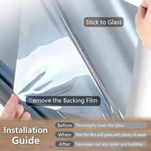 1 Roll - Silver One-Way Privacy Window Film, Anti-UV Thin Glass Sticker, Anti-Glare Office Glass Sticker, Daytime Privacy, Non-Peeping At Night, Self-Adhesive PET Material Sticker, Strong Adhesiveness And Won't Fall Off - Double-sided Silver - View 6