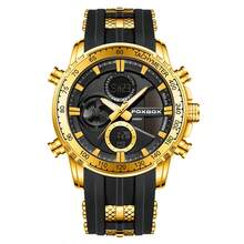 LIGE New Solar Men's Double-Display Quartz Watch Casual Business Multifunctional Watch Gold Case Low-Key Simple Men's Watch - Black - View 9