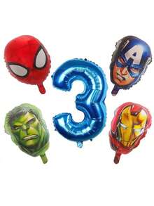Marvel 1套/5个 超级英雄铝箔气球 蜘蛛侠玩具 生日主题派对装饰 迎婴派对 1岁生日 钢铁侠气球 新年礼物 情人节礼物 复活节礼物 - 查看 4