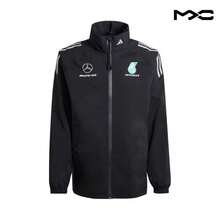 X  Petronas F1 Collaboration Team Ss25 Logo Striped Fashion Versatile Comfortable Stand Collar Work Jacket Black Jacket Men - Multicolor - View 1