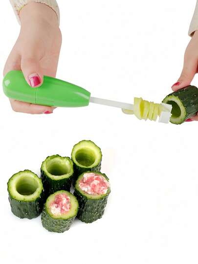 Dụng cụ gọt lõi 4 trong 1 bằng nhựa, cán dài, thích hợp cho rau củ quả, dưa chuột, táo, lê, v.v., dụng cụ nhà bếp và phòng ăn thiết yếu.