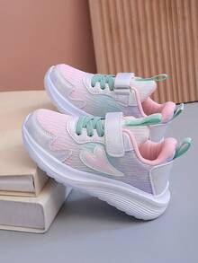 1 Pair Fashionable, Comfortable And Lightweight Spring Children's Sports Shoes. Summer Breathable Hollow-Out Sneakers For Big Kids. Student Daily Wear Anti-Slip EVA Outsole, Molded Insole For Stability, Soft Glossy Bottom, Suitable For Daily Wear And Running - Pink - View 4