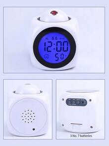 New Multifunctional LED Time Projection Alarm Clock, Voice Prompt, Timed Bedside Night Light, Creative Projection Lamp - one-size - View 8