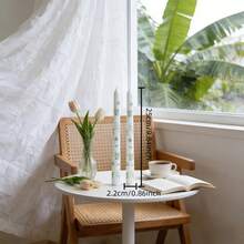 2支欧式印花长蜡烛，植物印花长蜡烛，9.84英寸长香氛蜡烛，无烟大豆蜡烛，适用于餐厅、酒店、客厅、卧室 - 2pcs - 查看 13