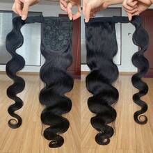 BINF Valentine's Date Look Human Hair Body Wave Ponytail With Magic Paste Warp Around Spring Flower Sea Check-In 100% Brazilian Virgin Human Hair Ponytail For Women Natural Color Valentine's Confession Look 8-24Inch Body Wave Ponytail Extension Human Hair Spring Outing Style Wrap Around Magic Paste Ponytail Clip In Spring Flower Sea Check-In Real Brazilian Virgin Human Hair Pieces Natural Black Couple Photo Shoot Style Ponytail Extension Human Hair Clip In Pony Tail Hair Extensions Early Spring Shopping Look Curly Wave Thick Natural Looking Hair Pieces Flower Sea Date Look Body Wave Human Hair Ponytail Spring Commute Style Magic Paste Warp Around Curly Human Hair Extension Valentine's Day Limited Wig - Body Wave Wrap Around Ponytail - 查看 5