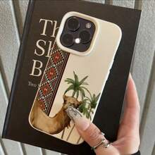 1 chiếc ốp lưng điện thoại bằng chất liệu TPU, họa tiết hoa lá cổ điển, cây dừa và lạc đà, tương thích với iPhone 17 Pro Max/17/16 Pro Max/15/13/12/11, S20 FE/A15/S24/A55, Note 11/Note 12/Note 13 Pro, bảo vệ điện thoại toàn diện, chống rơi vỡ, mềm mại. - trắng - Xem 2