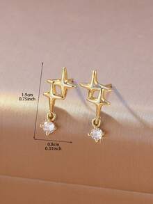 Hihho 一对锆石星芒耳钉，柔和灵动，低调奢华，搭配毛衣和衬衫，瞬间提升柔美优雅气质。 - 星芒 - 查看 6