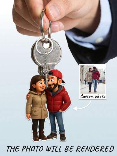 Llavero acrílico personalizado con dibujos animados 3D, llavero de pareja personalizado, regalo del Día de San Valentín, regalo de cumpleaños, regalo de aniversario, regalo de pareja, decoración del hogar, recuerdo, lindo, de alta calidad, regalo de cumpleaños, recuerdo de aniversario de boda