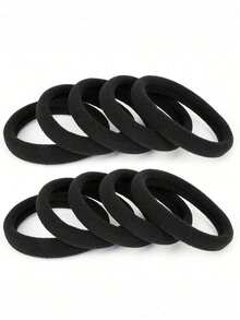100pcs Fashion Simple High Elastic Thick Hair Ties, Suitable For Daily Use And Gifting. Can Be Used As Hair Ties, Ponytail Holders, Headbands And Sports Headbands. Suitable For Women And Girls, Perfectly Holds Long Hair. Also Suitable For Teenagers. Bathroom | Fashion Hair Tie Series | Durable Hair Ties (200/100/50pc Options) - Black Hair Ties - 查看 5