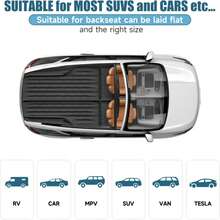 SUV Inflatable Air Mattress, Double-Sided Flocking Travel Camping Bed, Car Sleeping Mattress For Universal SUV With Air Pump 2 Pillows - Black - 查看 8