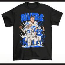 Philip Rivers Cartoon Style Indianapolis Football T-Shirt - Black - View 1