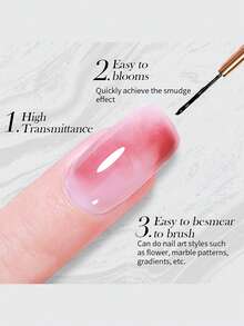 BORN PRETTY 10ml Gel de Unhas Aquarela, Esmalte de Unhas Removível com Efeito de Pintura Artística, Adequado para Salões de Beleza e Uso Doméstico - Transparente - Visão 4